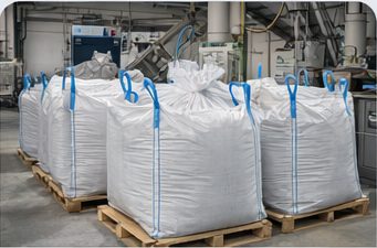 FIBC bulk bags for dry food ingredient processing and distribution.