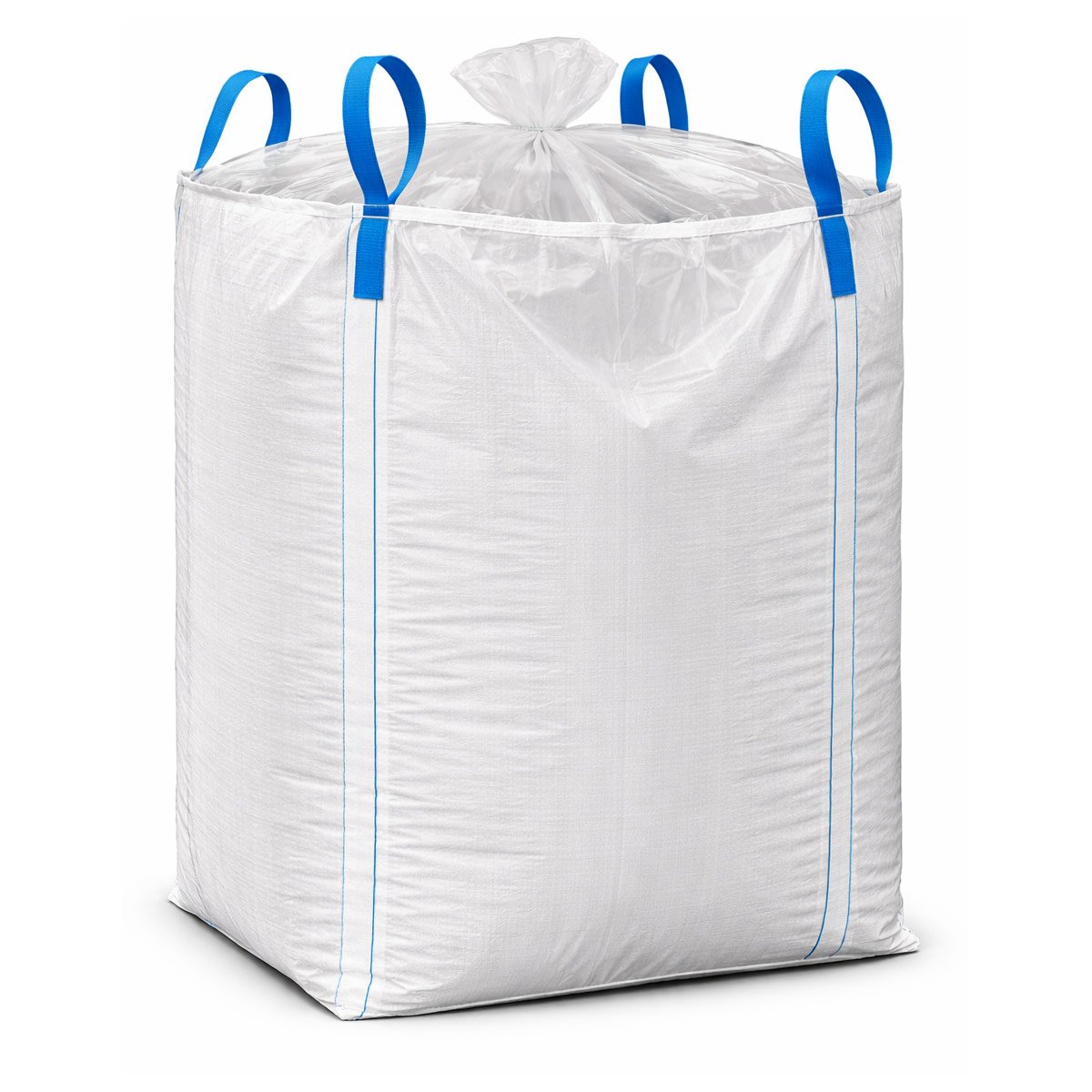 FIBC bulk bag with internal liner for barrier and contamination-control applications.