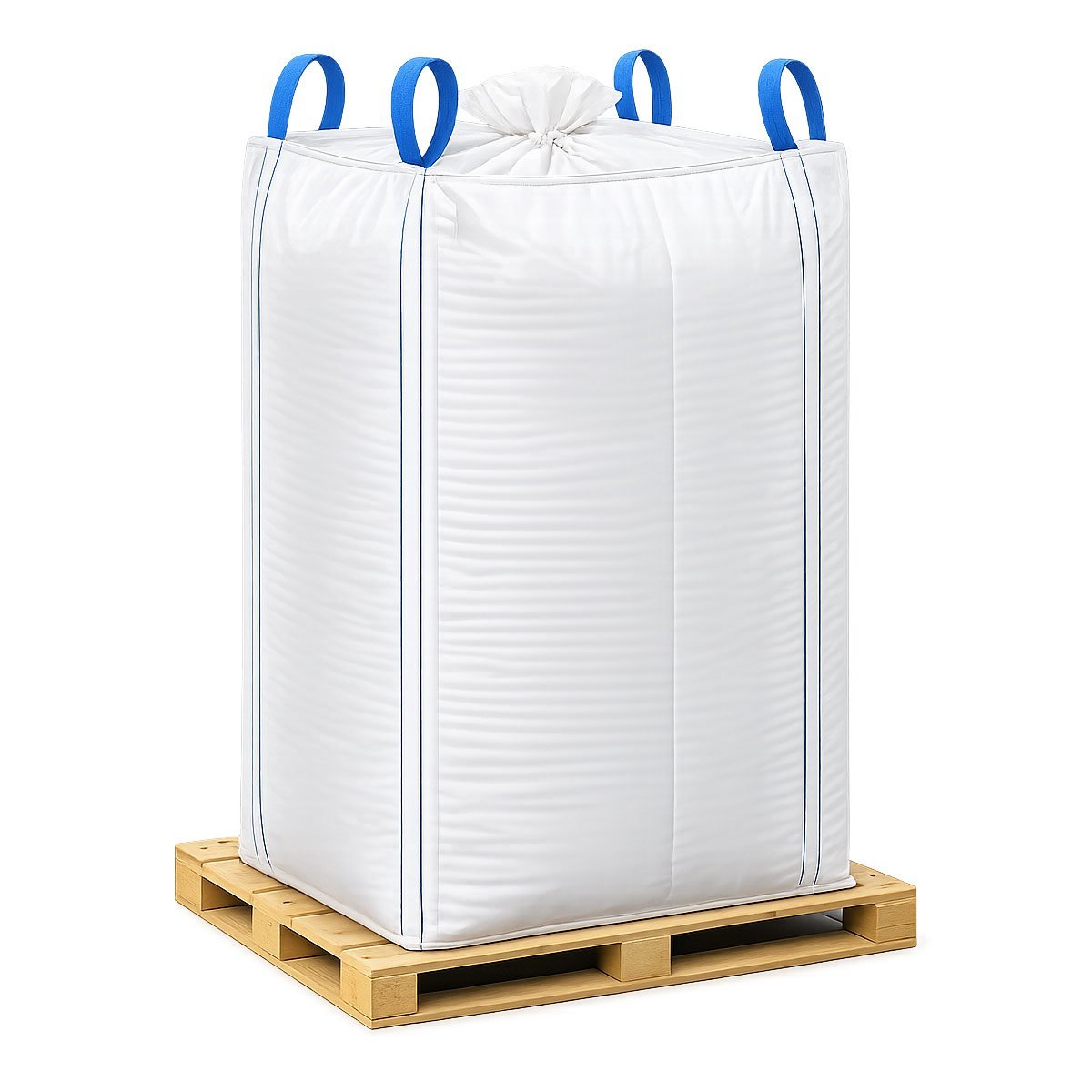 Form-stable Q bag FIBC for cleaner stacking and footprint control.