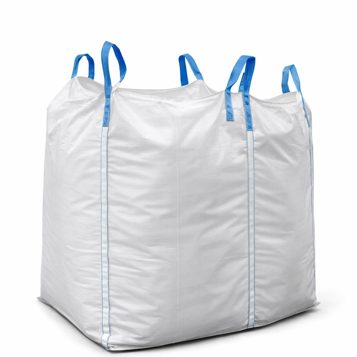 Open top flat bottom FIBC bulk bag for dry flowable materials.